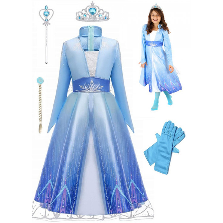 Karnevalový kostým – Elsa s príslušenstvom - L